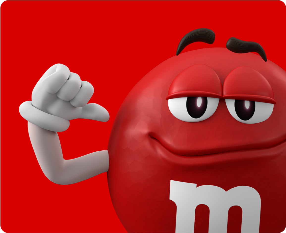 Red pointing at himself with his thumb